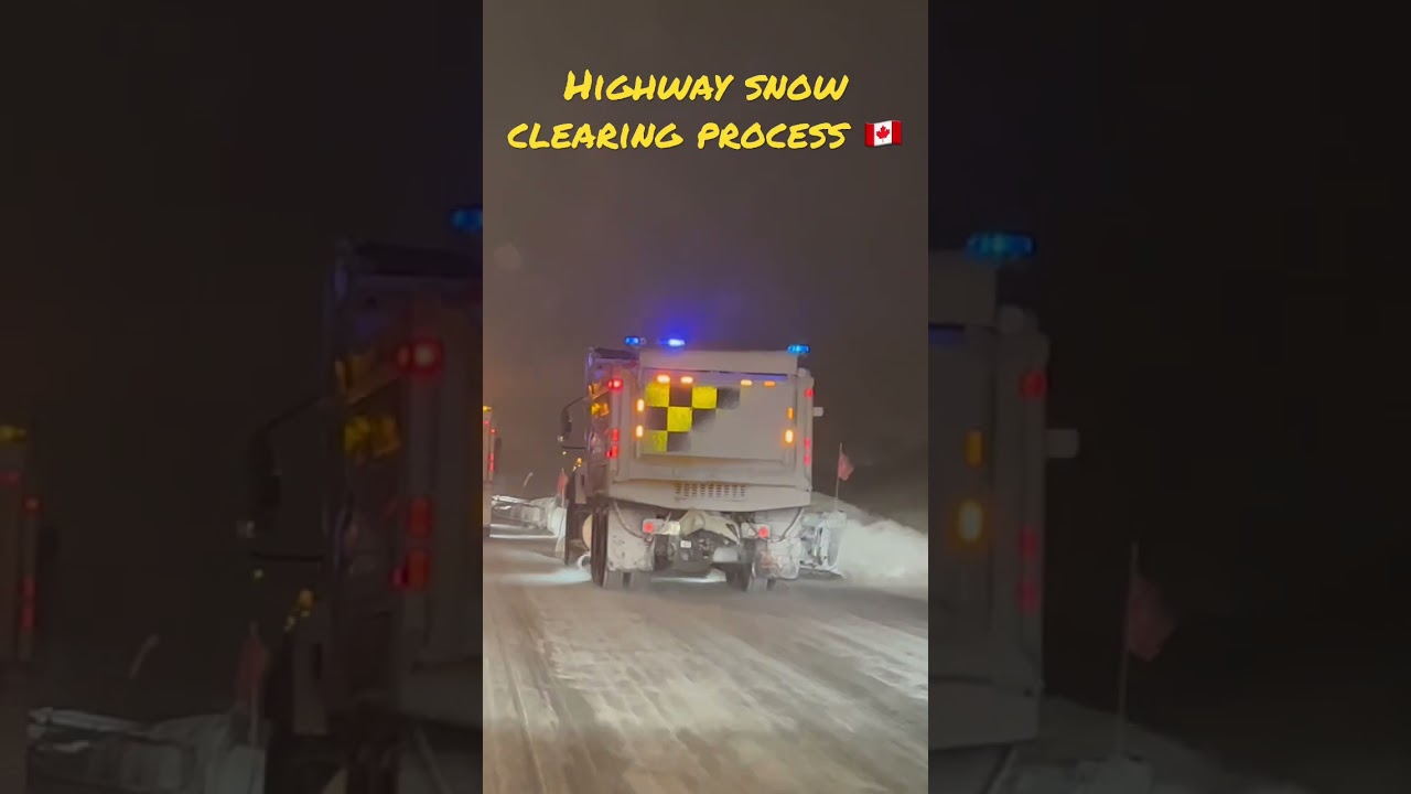 Highway Snow Clearing in Canada 🇨🇦 || Snow Plowing #shorts #shortvideo #snow #canada