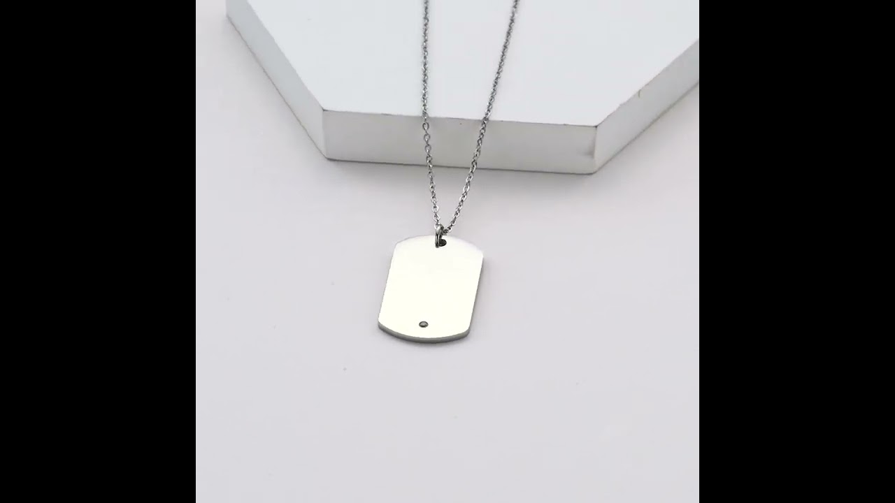 Men's Steel Dog Tag Necklace by Philip Jones Jewellery