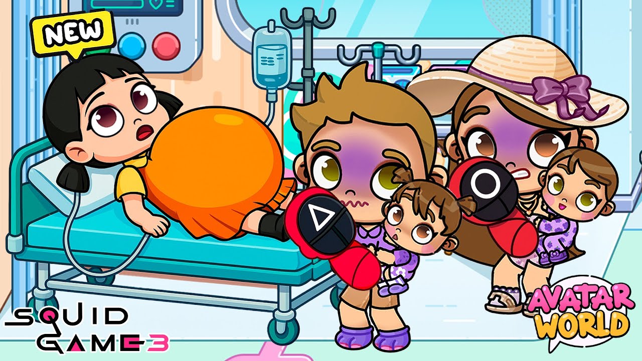 el NACIMIENTO de los BEBES de la MUÑECA del JUEGO DEL CALAMAR 😱🍼 en Avatar World | Juanvi Gameplays