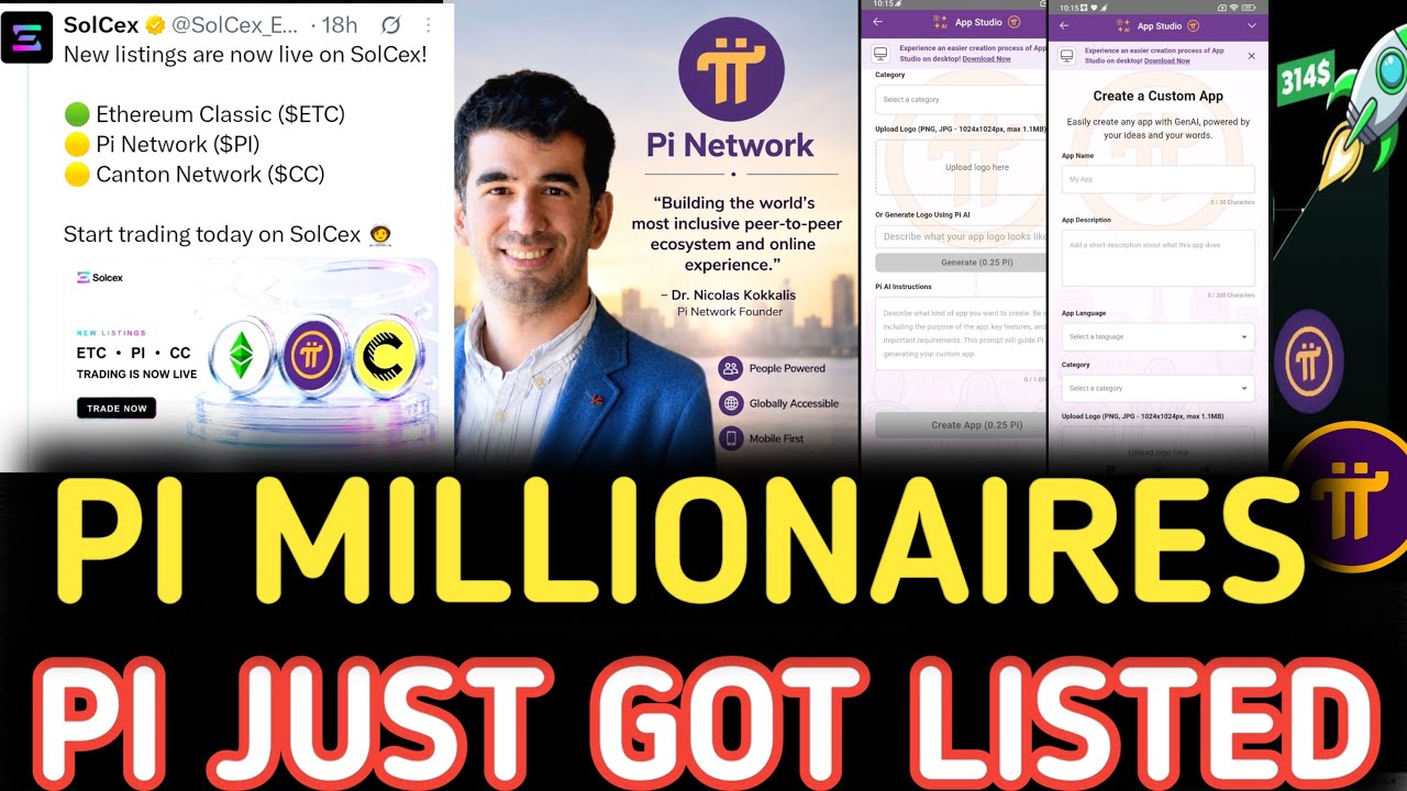Pi Network News: PI SolCex Listing, PI Mining Rates & PI $314K Vision, Binance vs Gate vs Coinbase