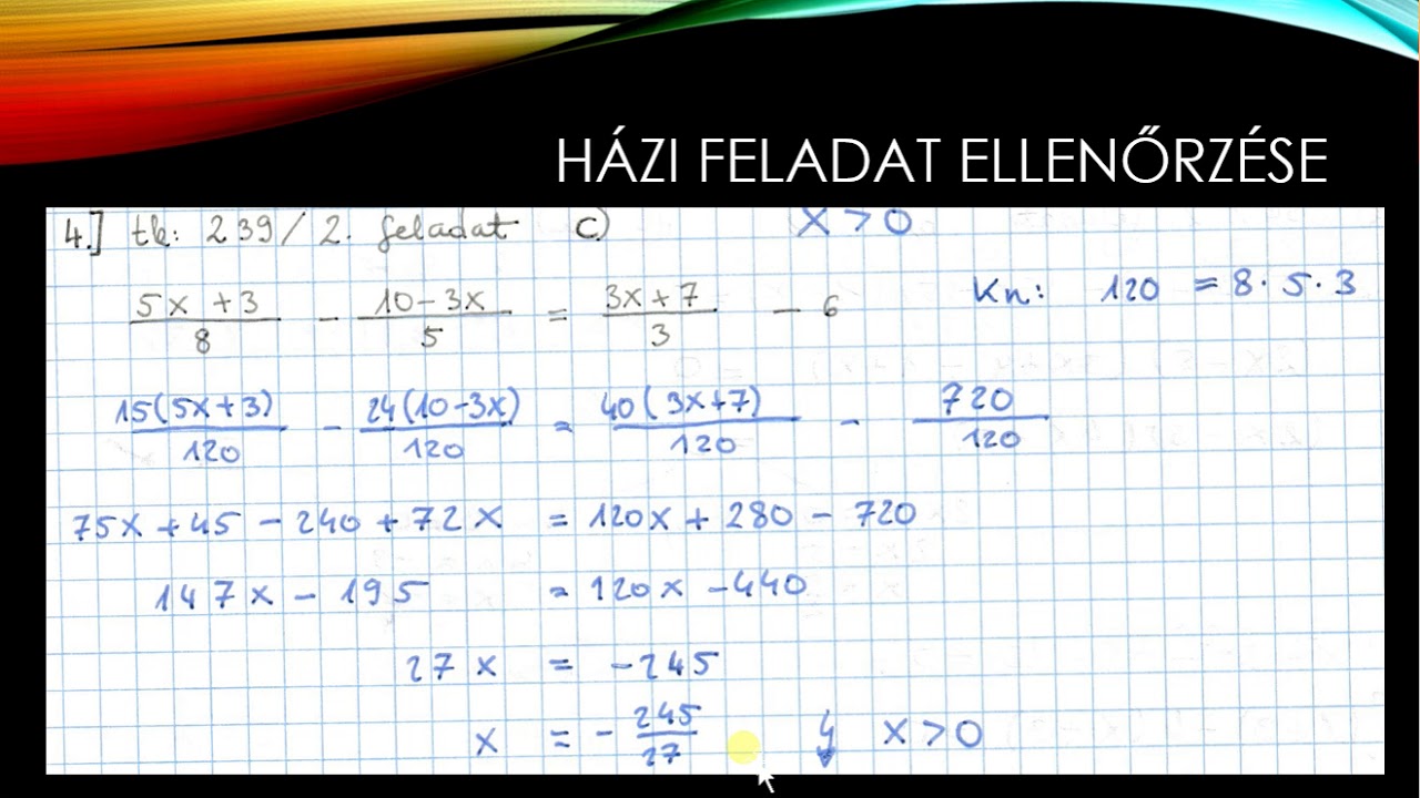 9  oszt&aacute;ly M&eacute;rleg elv II