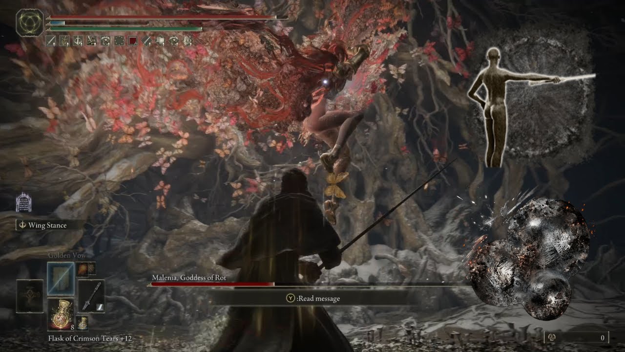 Wing Stance Milady vs Malenia (NG+) with Deflecting Hard Tear
