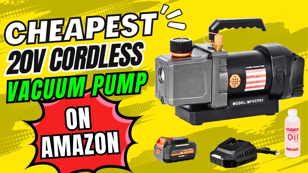 Cheapest 20V Cordless Vacuum Pump on Amazon - 2.5 CFM From Mellif Tools better than Harbor Freight