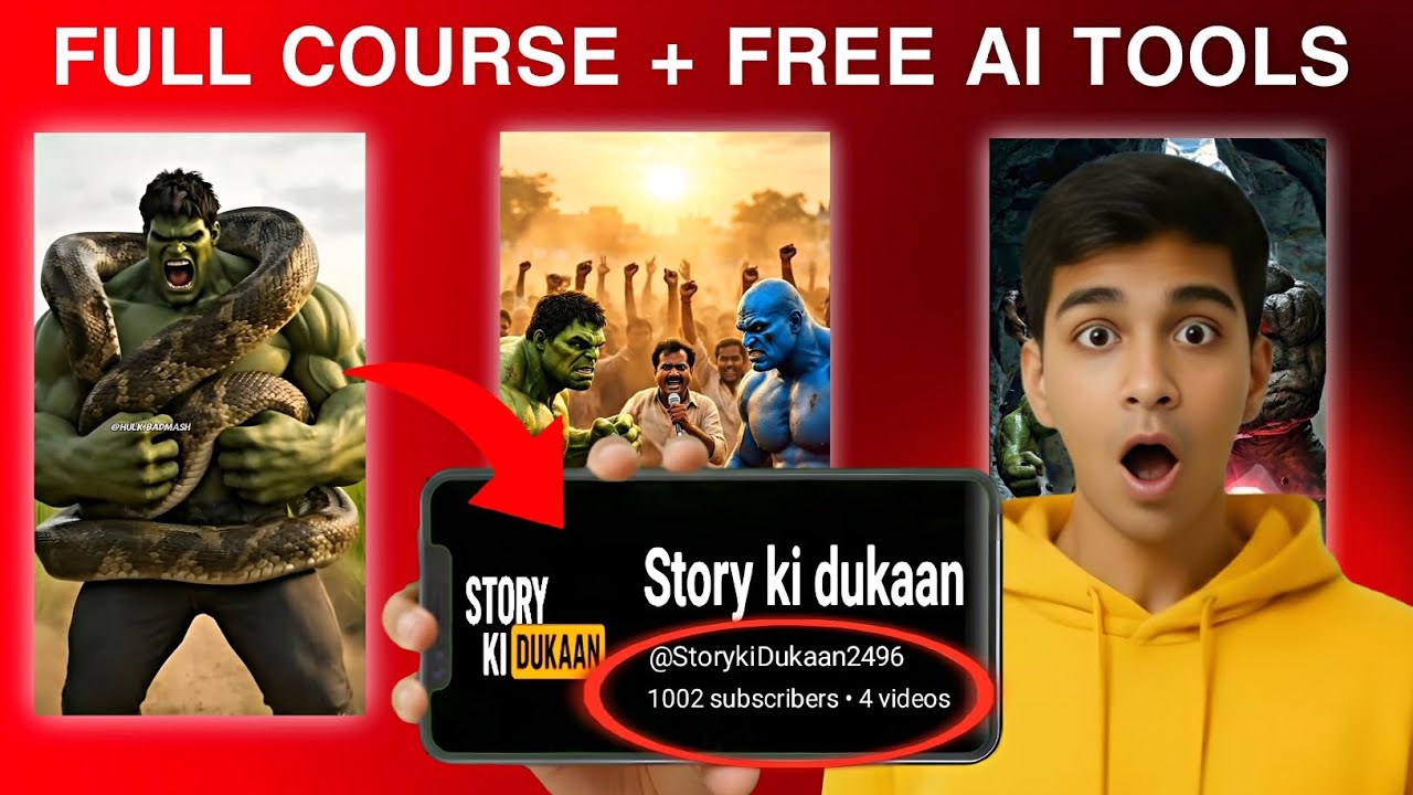 Create Viral Hulk AI Shorts in 10 Minutes! 😱 FREE 1K Sub Channel Giveaway | FULL COURSE 