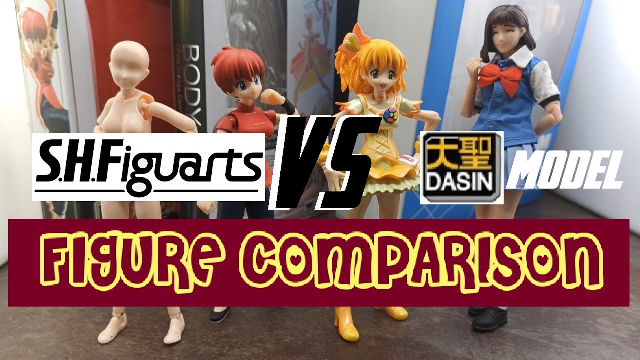 Comparison: S.H. Figuarts Body Chan & Dasin Model Haruko Akagi (with Ranma- Girl & Cure Pine)