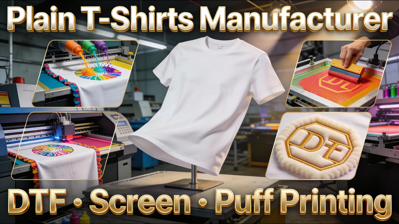 Premium Plain T-Shirt Manufacturing in Delhi | Custom DTF, Screen & Puff Printing