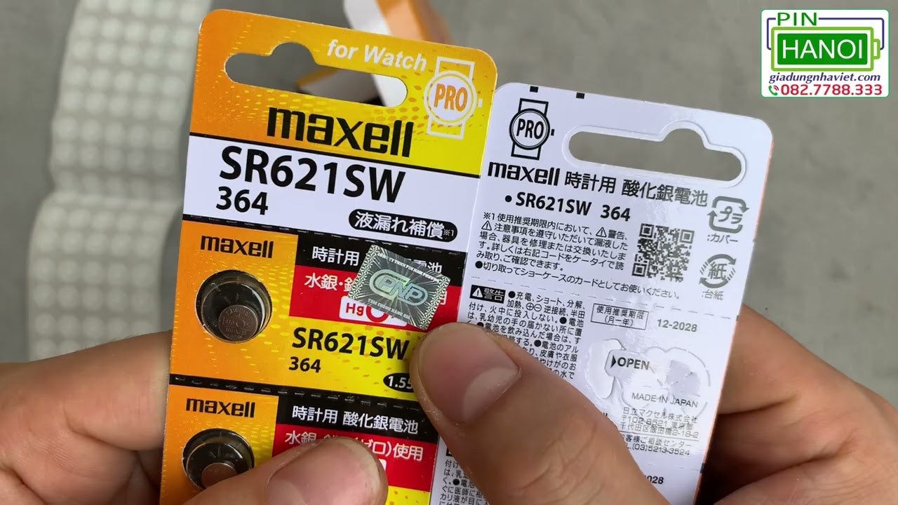 Pin đồng hồ Silver Oxide Maxell SR621SW Pro 364 1.55V