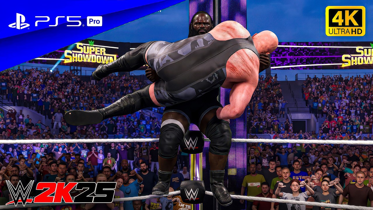 WWE 2K25 - Mark Henry vs Big Show - No Holds Barred Match at Super Showdown | PS5™ Pro [4K60]