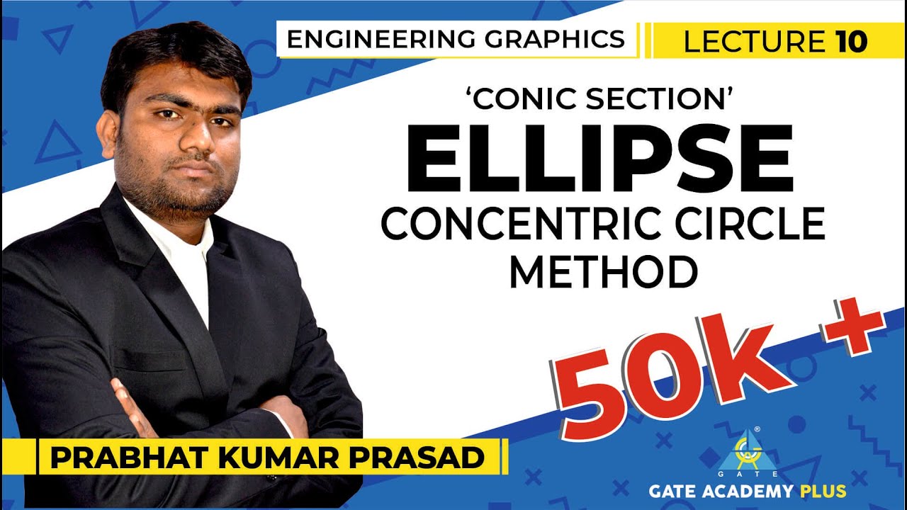 Engineering Graphics | Ellipse | Concentric Circle Method (Lecture 10)