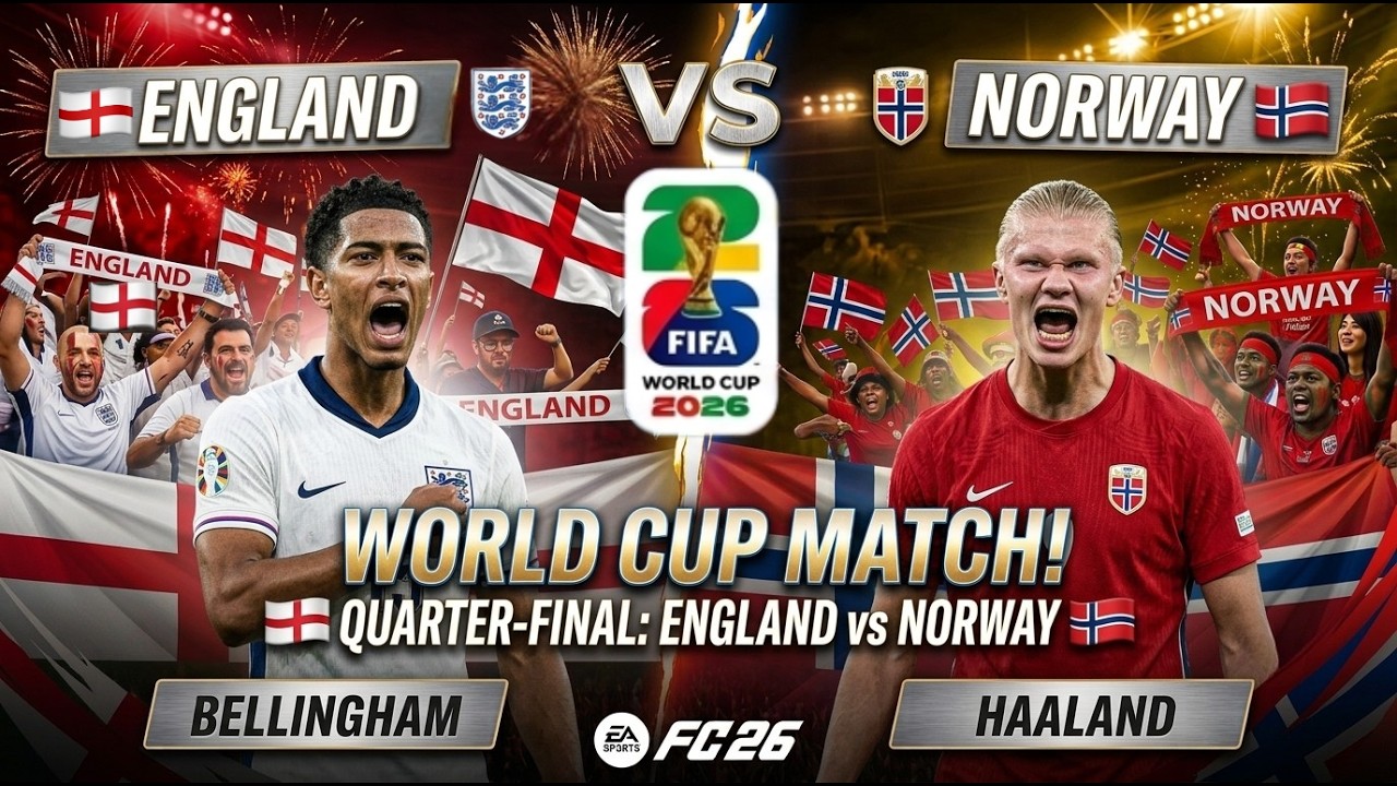 ENGLAND vs NORWAY | Quarter-Final - Full Match Highlights 4K (Kane vs Haaland Showdown)