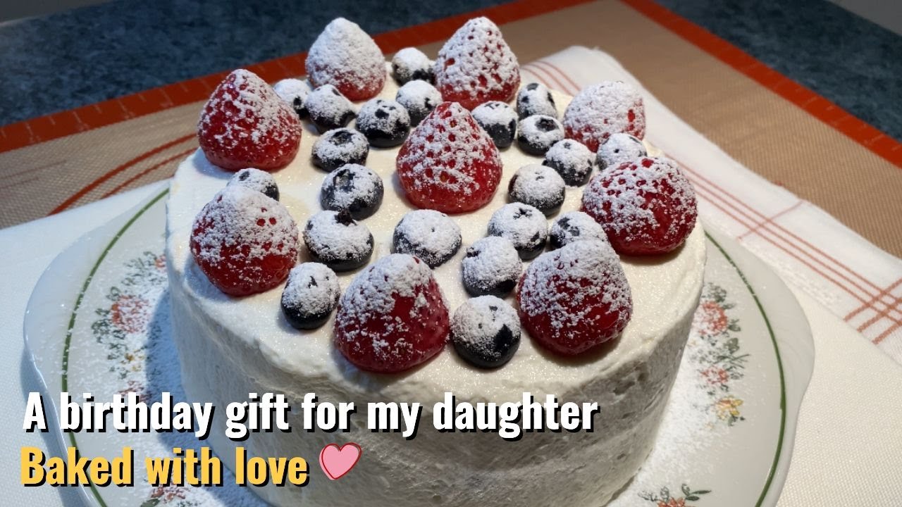 I made a Birthday Cake for My Daughter | Simple Yogurt Cake with a Touch of Love 🎂💛 #yogurtcake