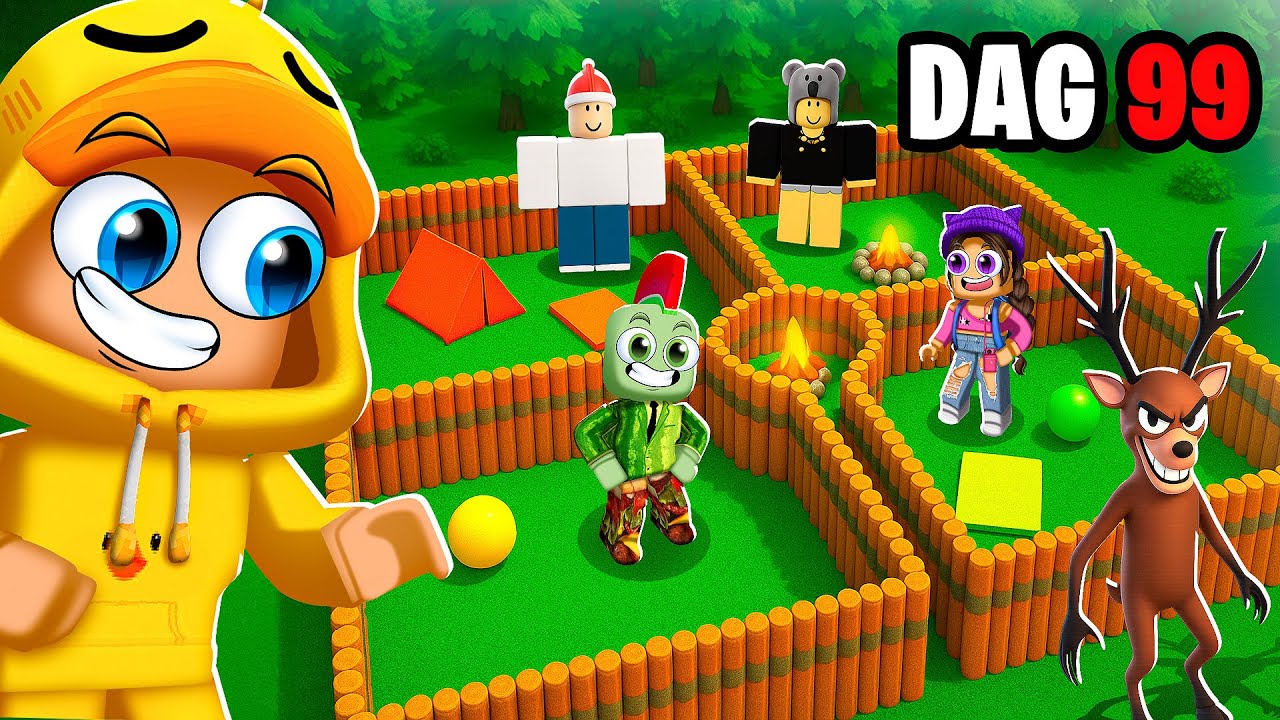 VEILIGSTE KAMP Maken Voor YOUTUBERS In 99 NACHTEN In Het Bos! (Roblox)
