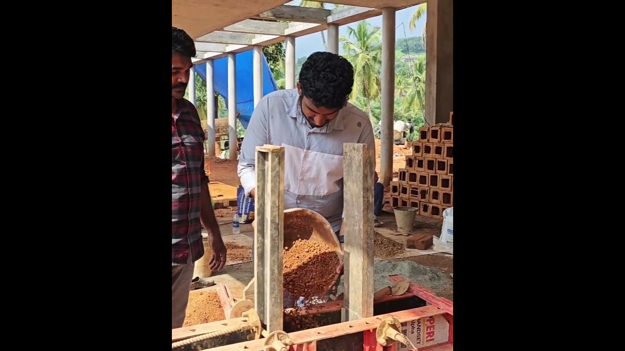 RAMMEDEARTH WALL SAMPLE MAKING  #newtoyouconstructionsite #xiaomi14  #sustainableconstruction