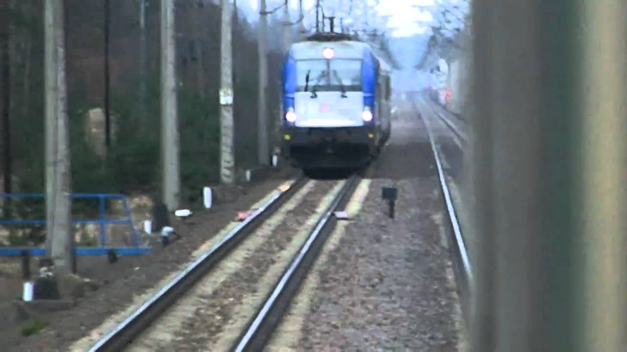 Wyścig kolejowy na E20=wyprzedzanie na kolei.EC 43 w pogoni za REGIO 5831.