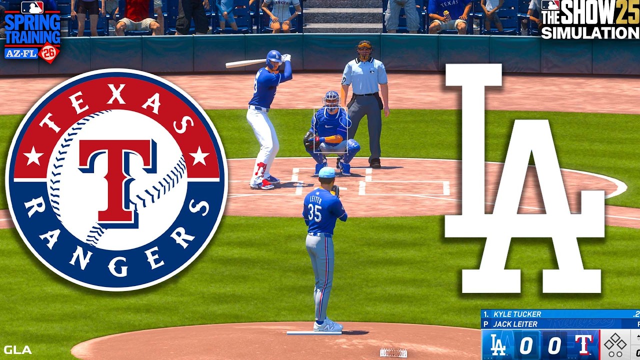 Dodgers vs. Rangers Simulation | Spring Training 2/28/2026 | Updated Rosters MLB The Show 25 PS5