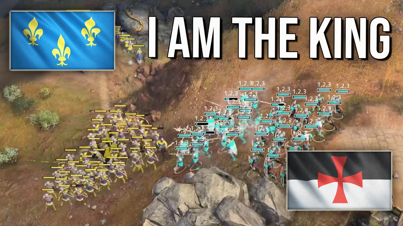 Knights Templar vs French on King of The Hill in AOE4...