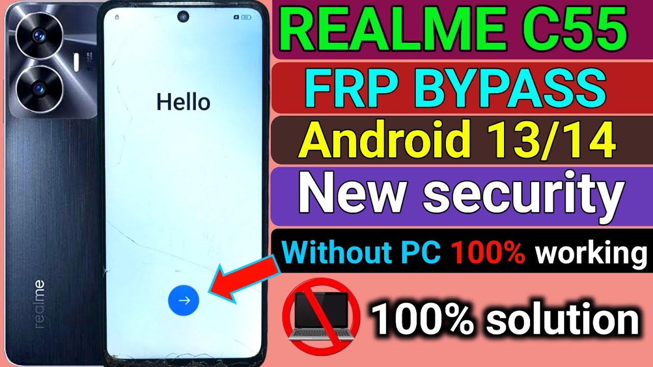 Realme C55 frp bypass without PC | new security Android 13/14/15 | realme C55 (RMX3710) frp bypass 