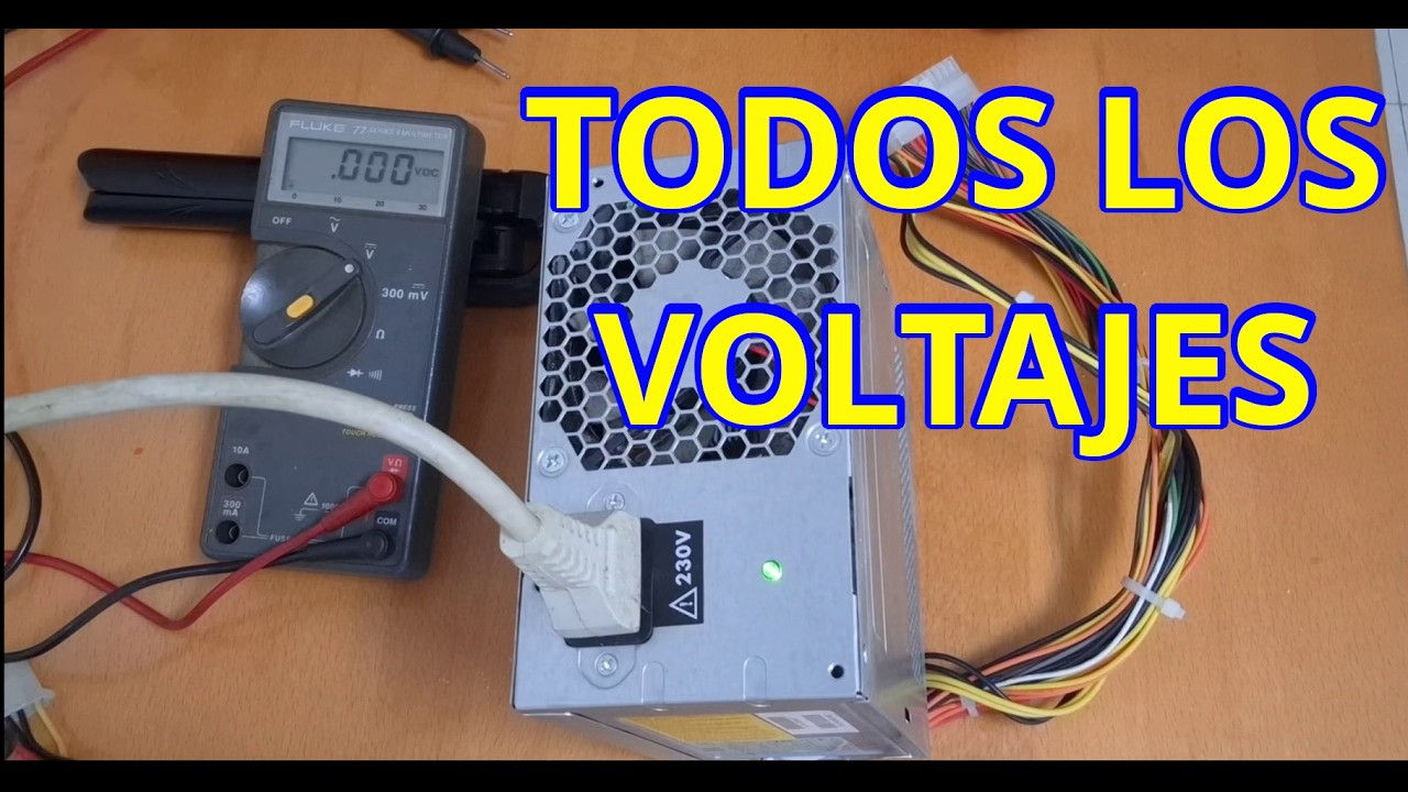 Todos los VOLTAJES  de FUENTE DE ALIMENTACION de  PC