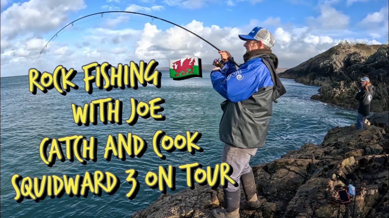 Shore fishing for Pollack with Joe catch and cook Pembrokeshire - Squidward 3 on Tour 🏴󠁧󠁢󠁷󠁬󠁳󠁿