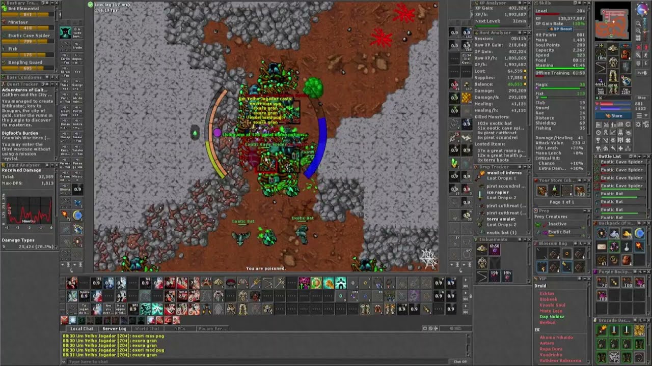 LV 200 Monk - Exotic Cave Hunting 1.2KK/H Raw