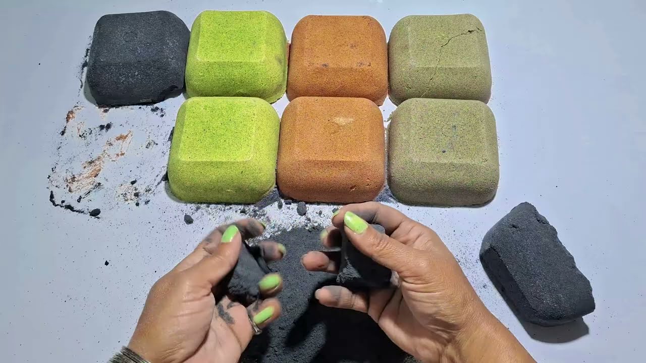 10 colourfull blocks crush ASMR