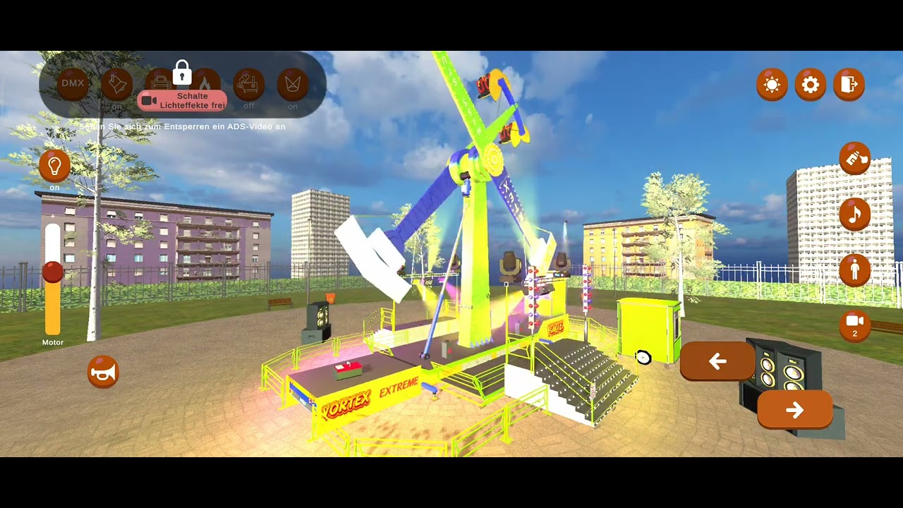 Mass Ride Simulator App Kirmes Fahrgeschäfte Steuern in 3D App Spiel Game Vortex Steuern 
