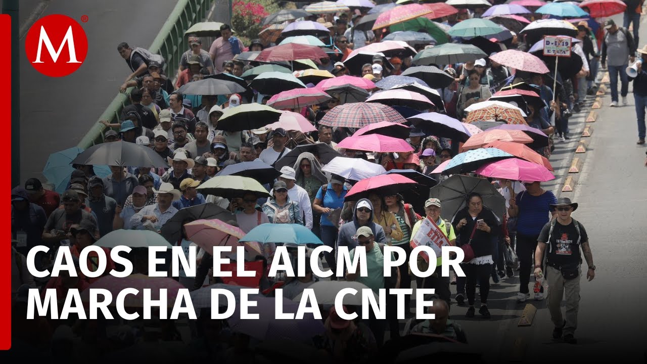 CNTE llega a la Terminal 1 del AICM; policía antimotines blinda accesos