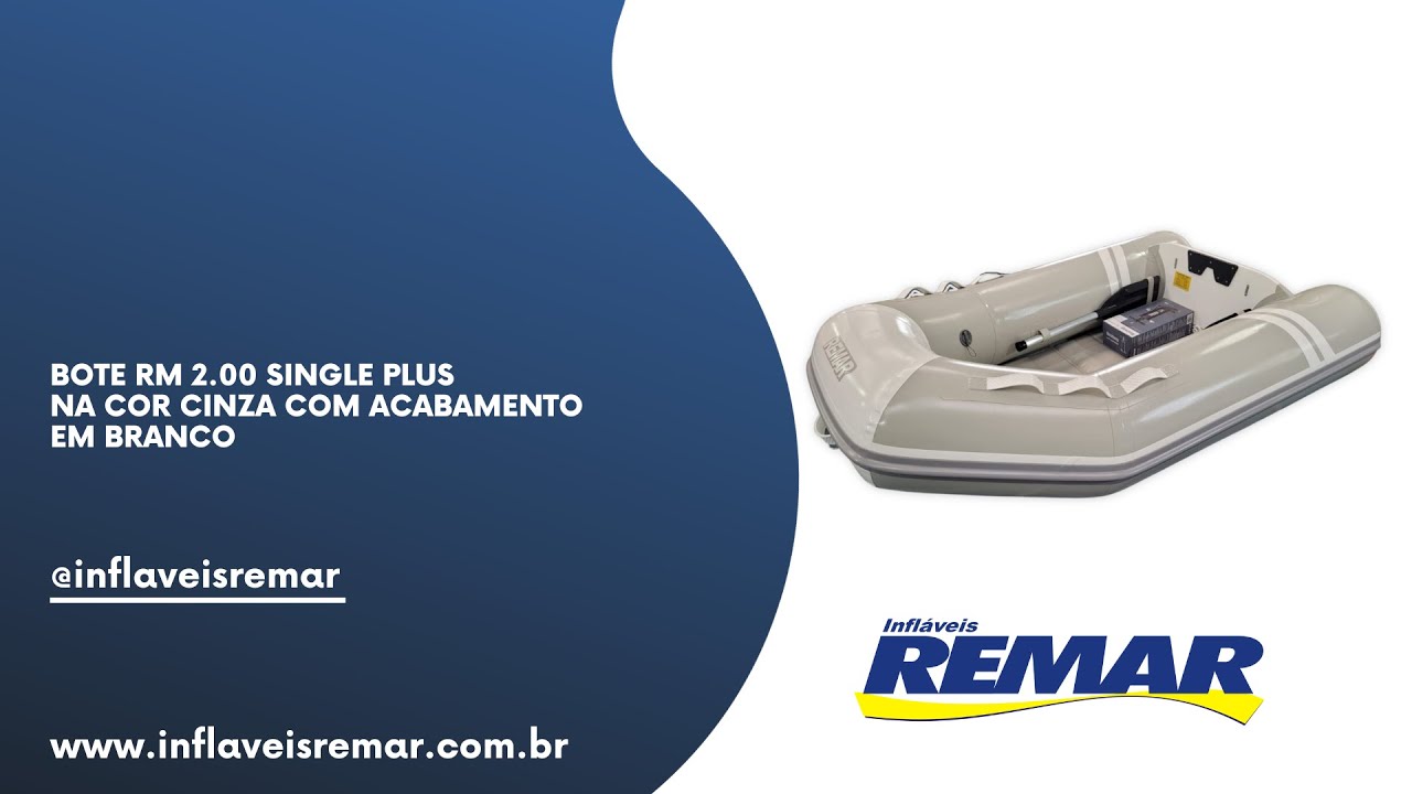 RM 2,00 Single Plus na cor cinza com acabamento em branco - Infláveis Remar