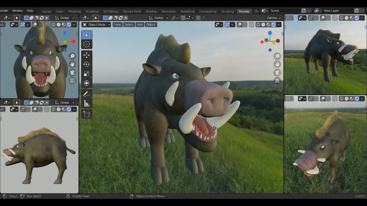 3D Warthog modeling