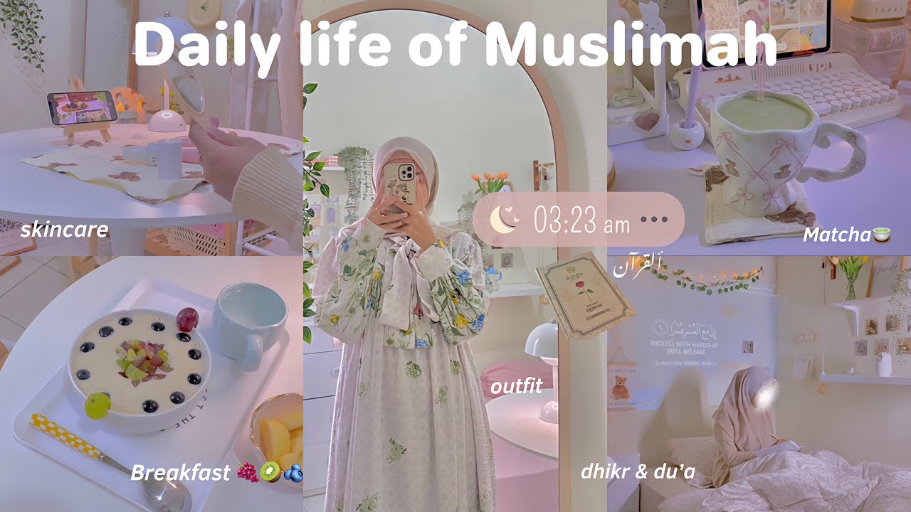 Muslimah vlog🥝| daily prayers, dhikr, productive, peaceful, skincare |