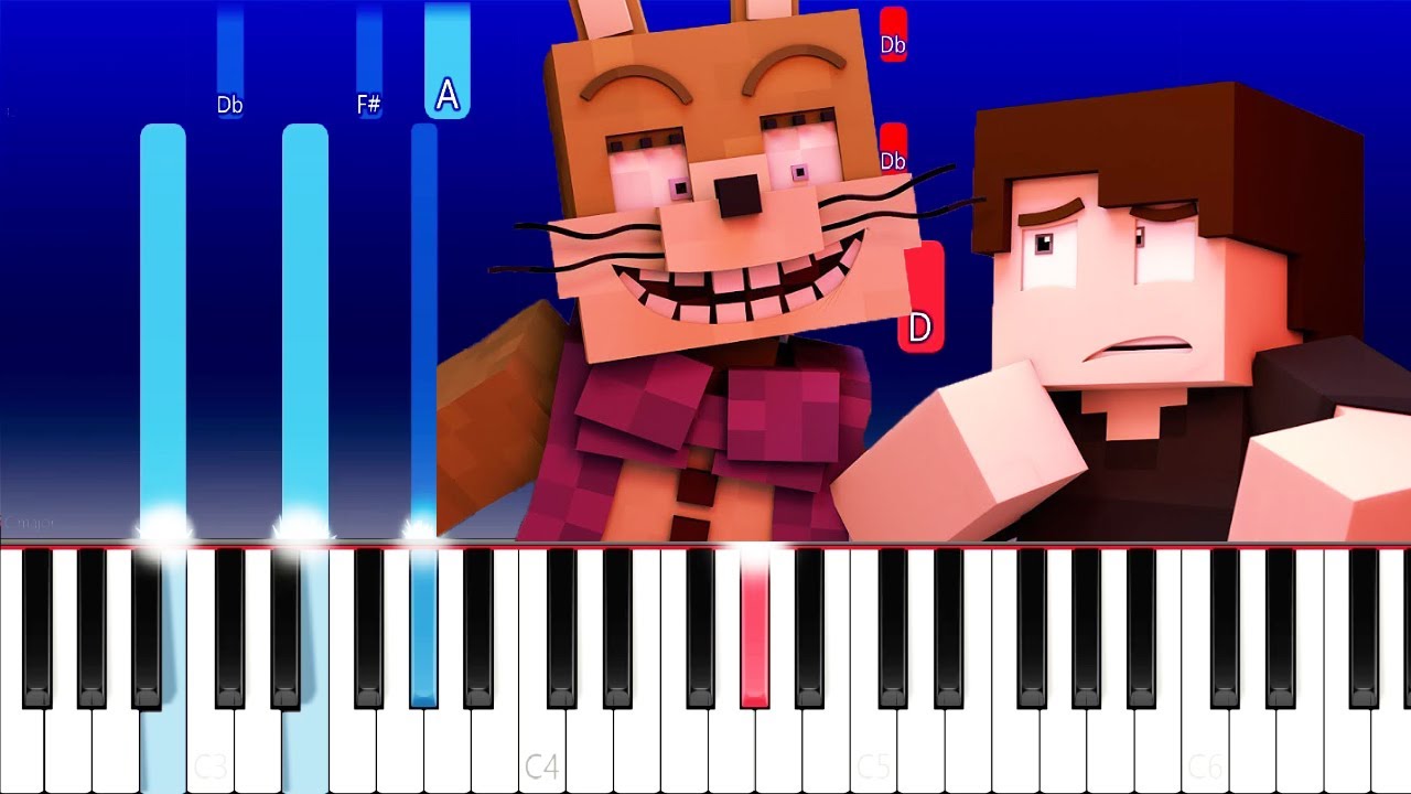 FNAF Minecraft - Drawn to the Bitter - Cubical (Piano Tutorial)