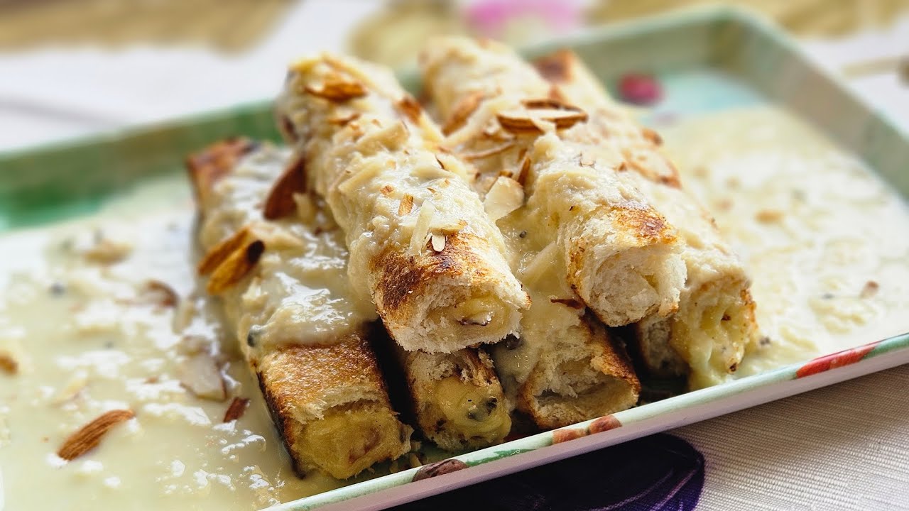 सबसे आसान मिठाई, केवल 3 चीज से और कम मेहनत के साथ #sharmasonalikitchen #breadmalairoll #shahiroll 