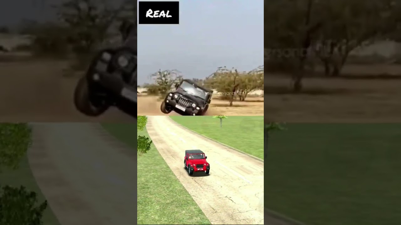 REAL VS GAME l THAR😎I INDIAN CAR SIMULATOR 3D