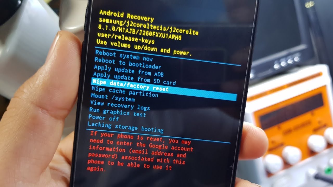 how to reset samsung j260f j2 core hard reset