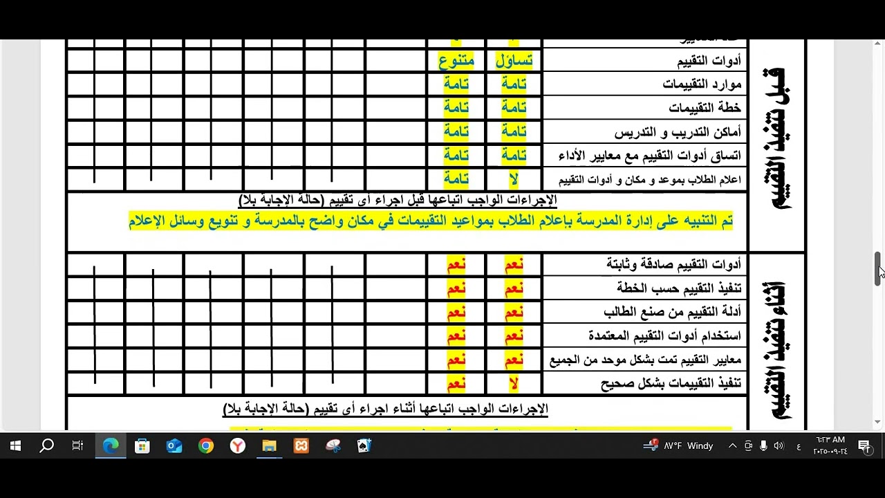 شرح استمارة التحقق الداخلى ص3