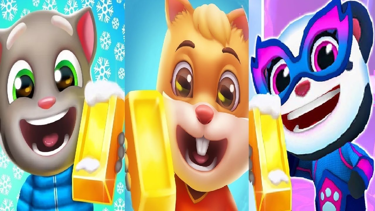 Talking Tom Gold Run VS Talking Pet Gold Run VS Panda Panda Run Game Android  Gameplay