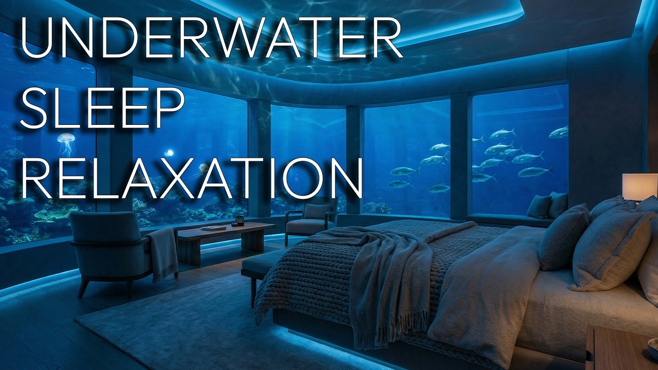 Спальня под водой 🌊 Звуки океана и фоновая музыка для сна и медитации