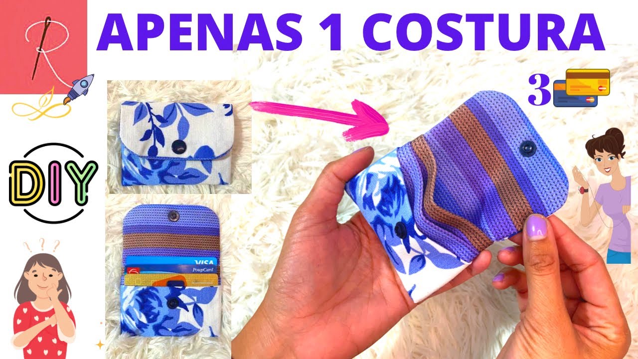 MINI PORTA CARTÕES ⭐️ FAÇA COM APENAS 1 COSTURA  ⭐️ SEM ESTRUTURADOR