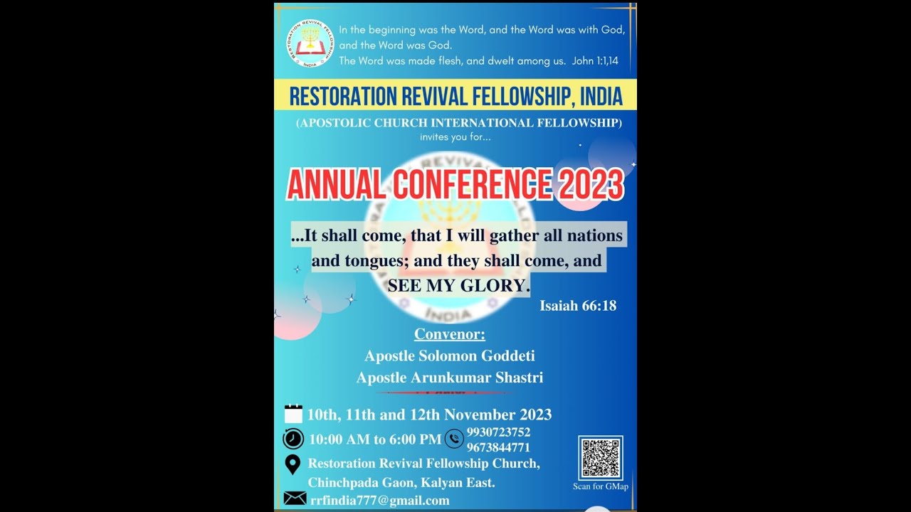 Restoration Revival Fellowship India l Annual Conference 2023 -  Day 1