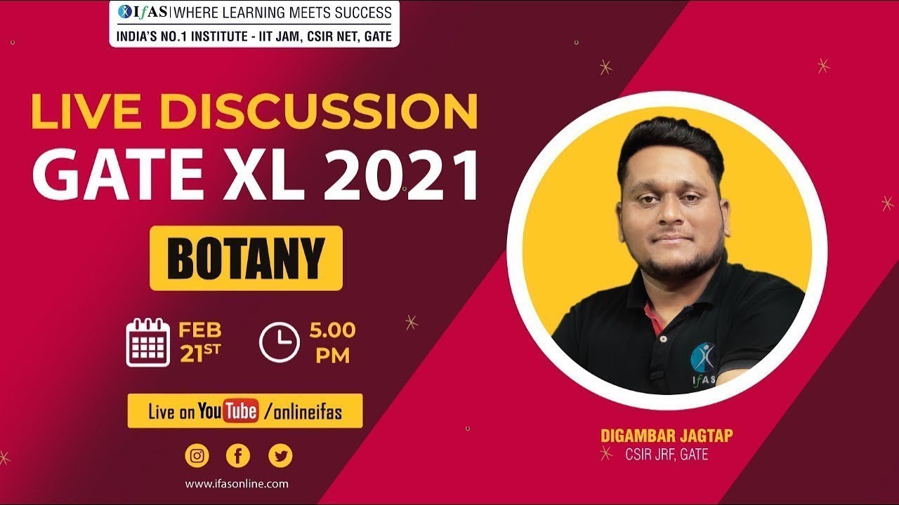 🎯 LIVE: GATE XL 2021 Botany Paper Discussion & Analysis