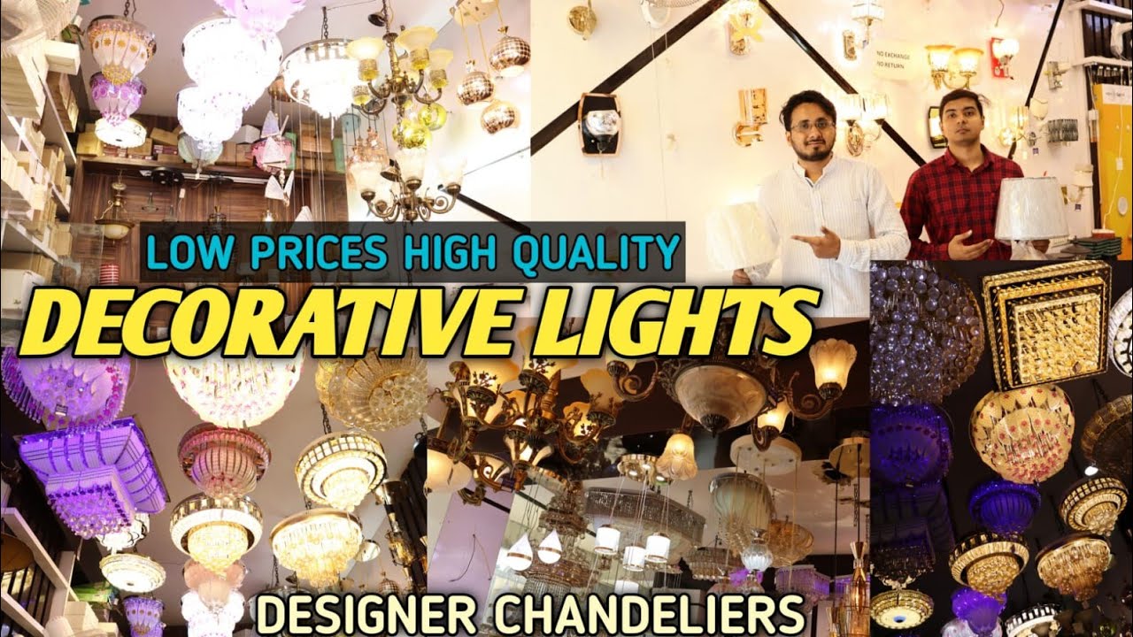 Fancy chandeliers jhoomar lights  market in hyderabad//buy fancy led lights at low price