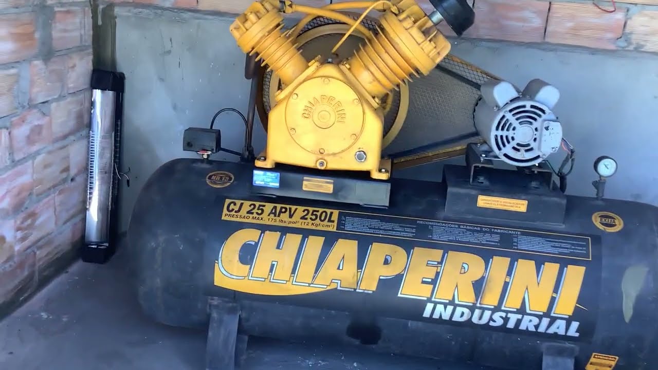 COMPRESSOR DE ALTA PRESSÃO 25 PCM 250 LITROS – CHIAPERINI CJ 25 APV 250L TRIFÁSICO 220/380V USADO