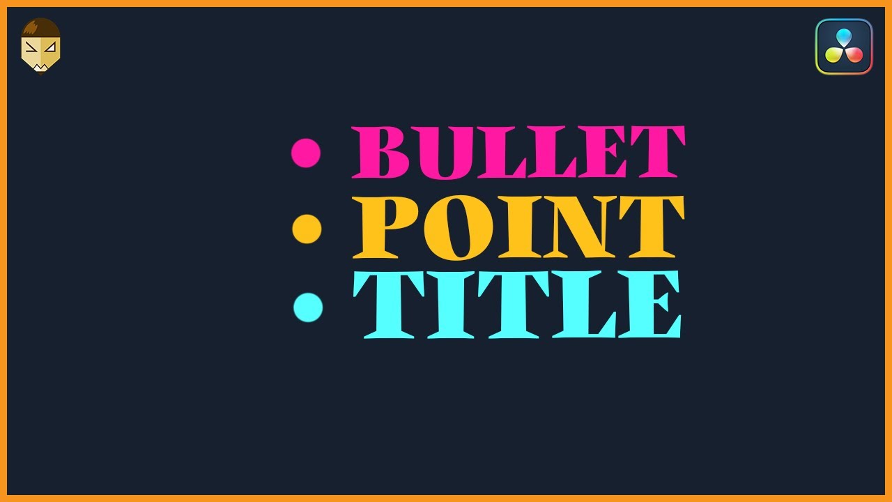 Make Modern Bullet List Title DaVinci Resolve