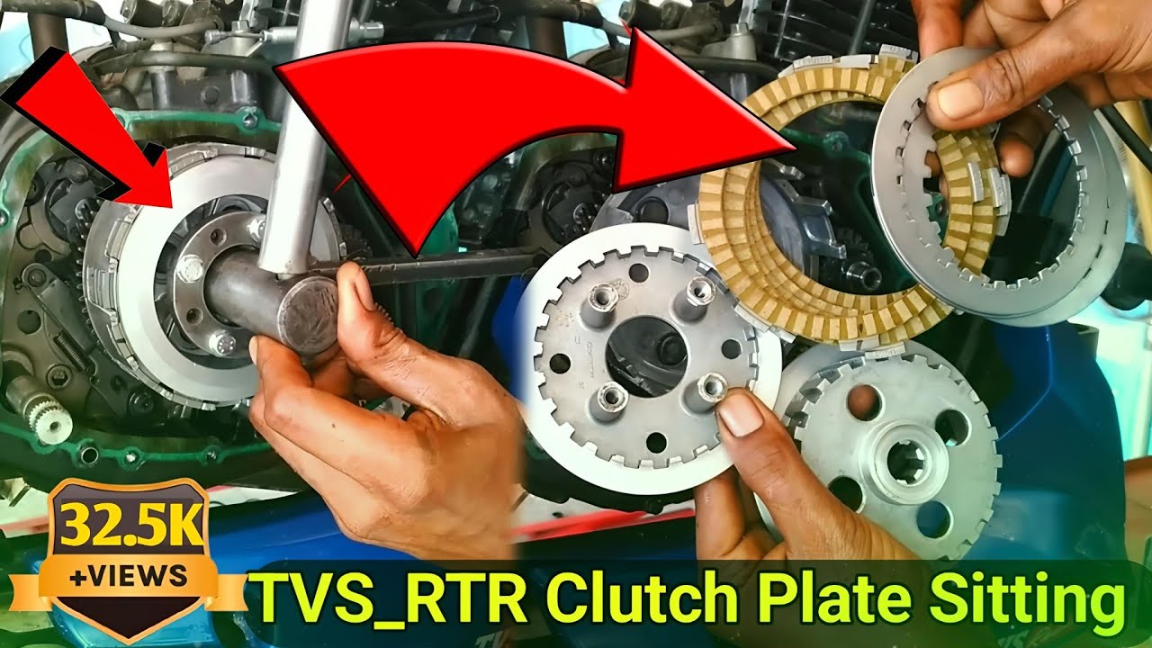 TVS Apache RTR 160 Clutch Plate Sitting | bike class plate change | bike clutch adjust #clutch