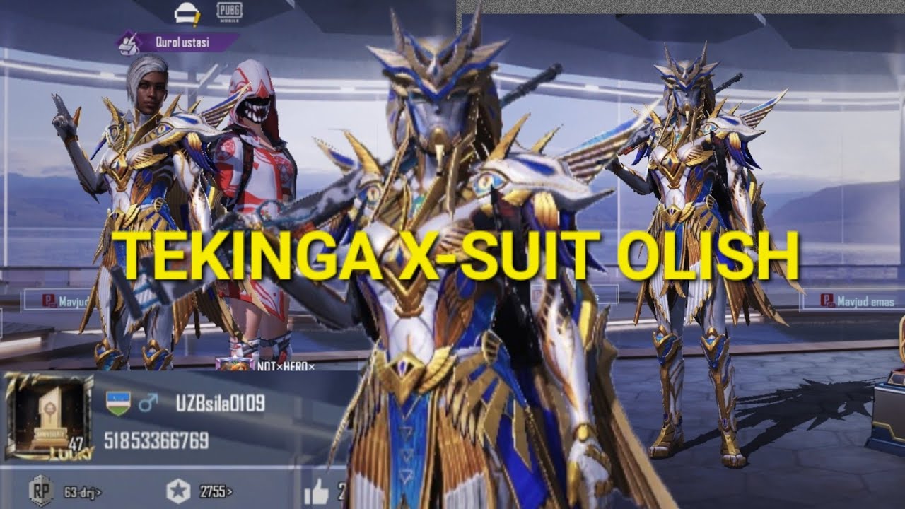 😯 TEKINGA X-SUIT OLISH // 🤩 ENDI HAMMADA X-SUIT 😇 // 10000% ANTIBAN 🥰 // #pubg #mobile #xsuit #anti