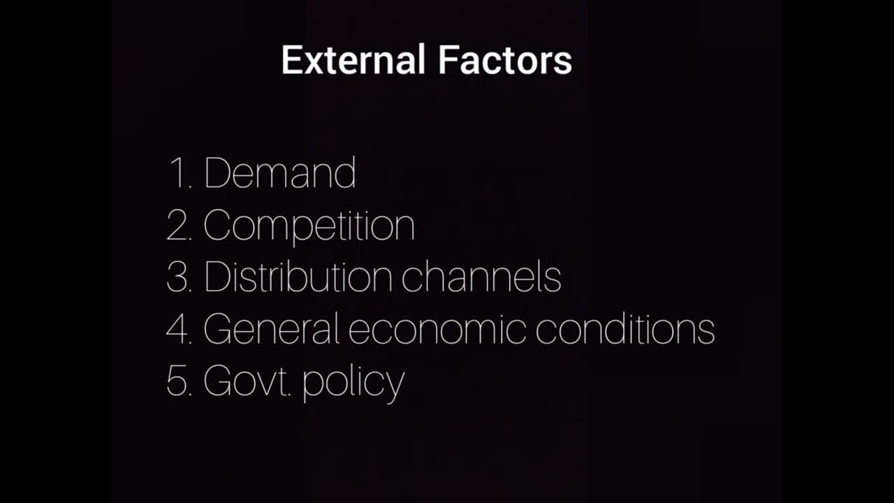 External Factors that affect Pricing