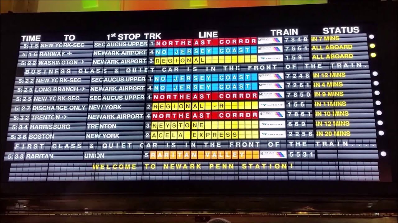 Brand new Solari Board in Newark