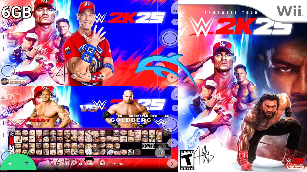 Download WWE 2K25 Wii On Android Mobile Phone For Dolphin Emulator Gameplay Batista Vs. Goldberg 