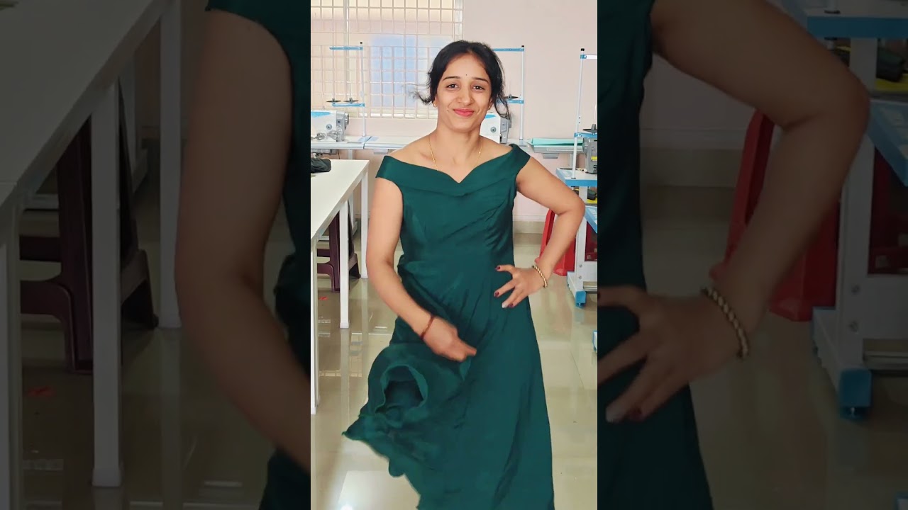 Student Stitched Off-Shoulder Gown | Tailoring Class | Offline Batch Starts 6th Oct 8660902530