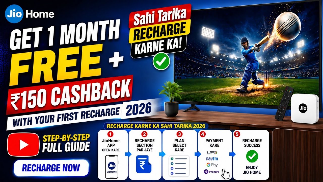 Jio AirFiber FREE 1 Month + ₹150 Cashback 💸 Jio Home Recharge Ka Secret